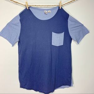 Three Feathers Blue Color Block Tee Extra Large